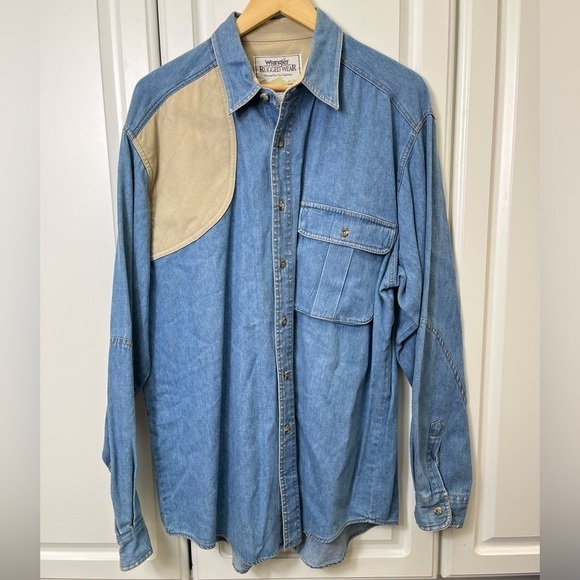 Wrangler Rugged Wear Mens Long Sleeve Button Down - Picture 1 of 6